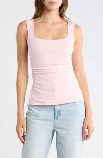 Madden Girl Square Neck Ruched Tank Top