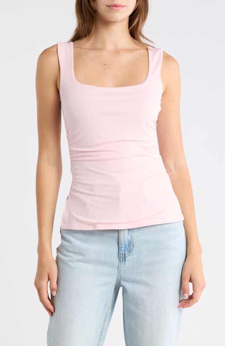 Madden Girl Square Neck Ruched Tank Top