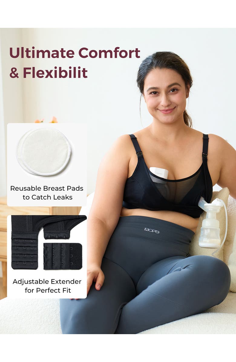 Momcozy Hf018 Pumping & Nursing Bra, Alternate, color, Black