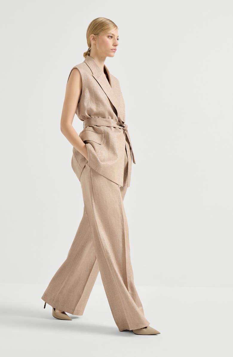 Brunello Cucinelli Loose Pleated trousers, Alternate, color, Antique Pink