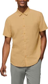 prAna Lindores Hemp Blend Short Sleeve Button-Up Shirt