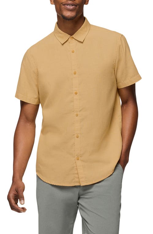 Prana Lindores Hemp Blend Short Sleeve Button-up Shirt In Pollen