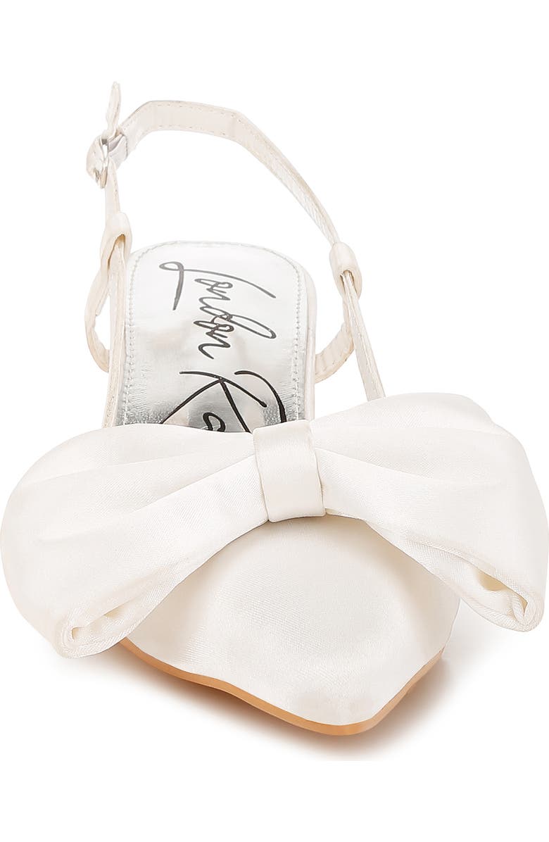 LONDON RAG Okshak Satin Bow Slingback Pump, Alternate, color, White