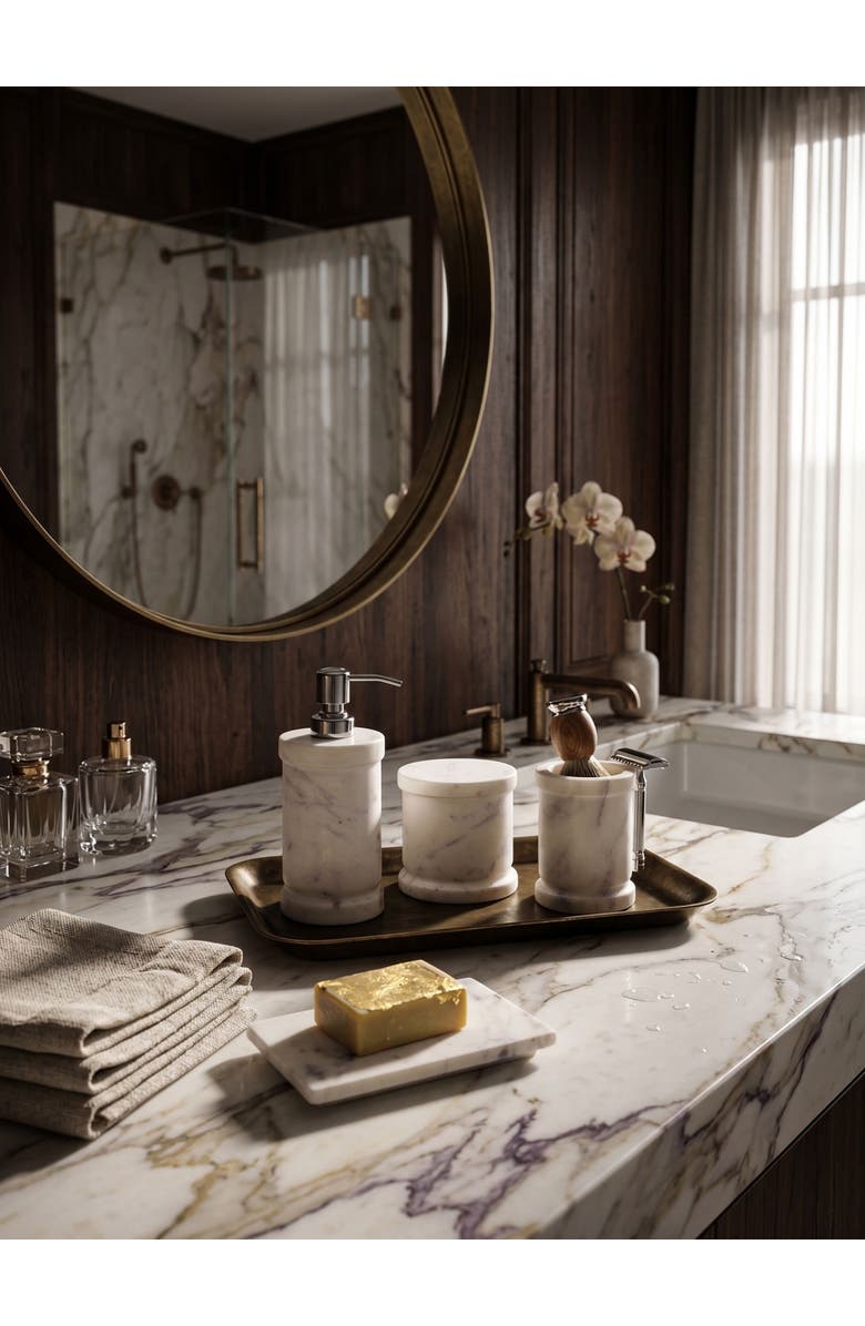 GAURI KOHLI Duval Marble Bath Accessories, Set of 4, Alternate, color, Ivory