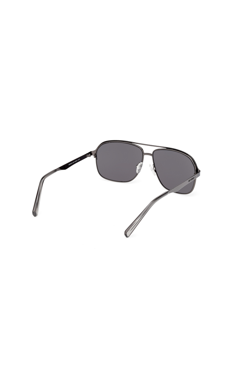 Rectangular Metal Navigator Sunglasses, Alternate, color, Grey / Smoke Mirror