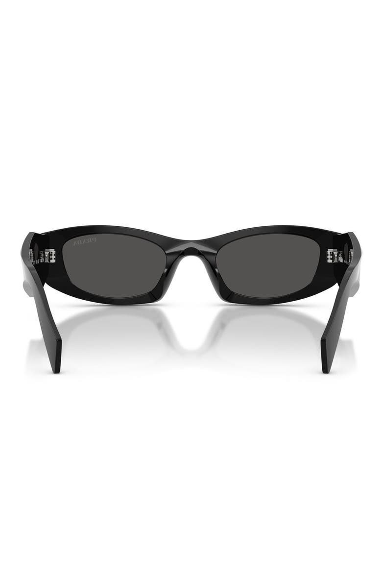 50mm Oval Sunglasses, Alternate, color, BLACK / DARK GREY