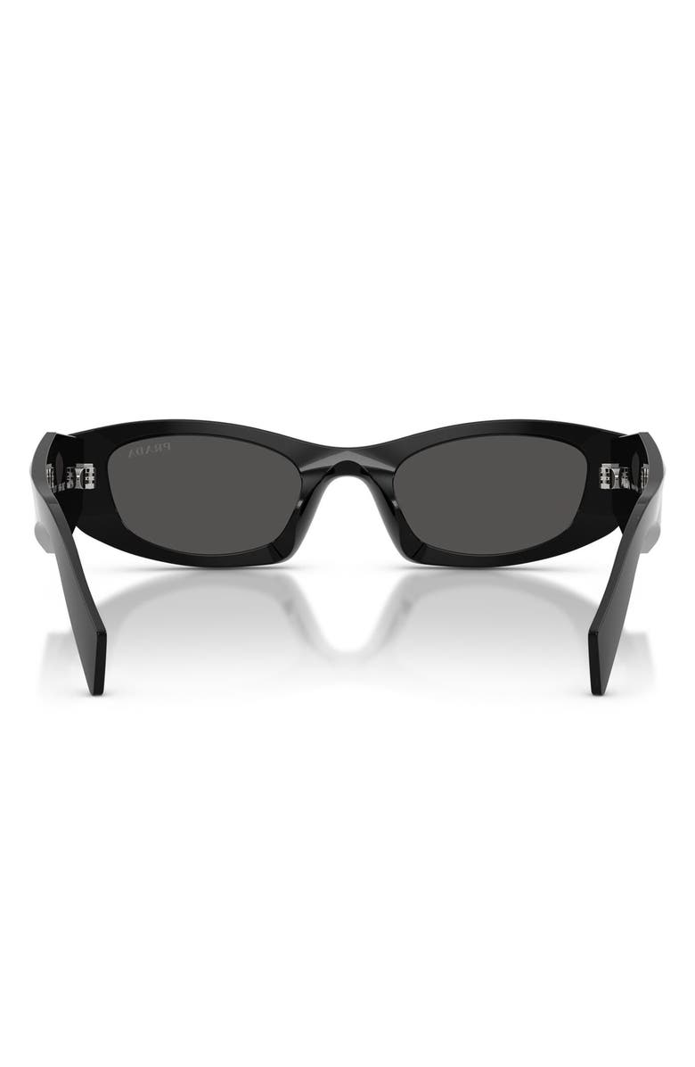 Prada 50mm Oval Sunglasses, Alternate, color, Black / Dark Grey