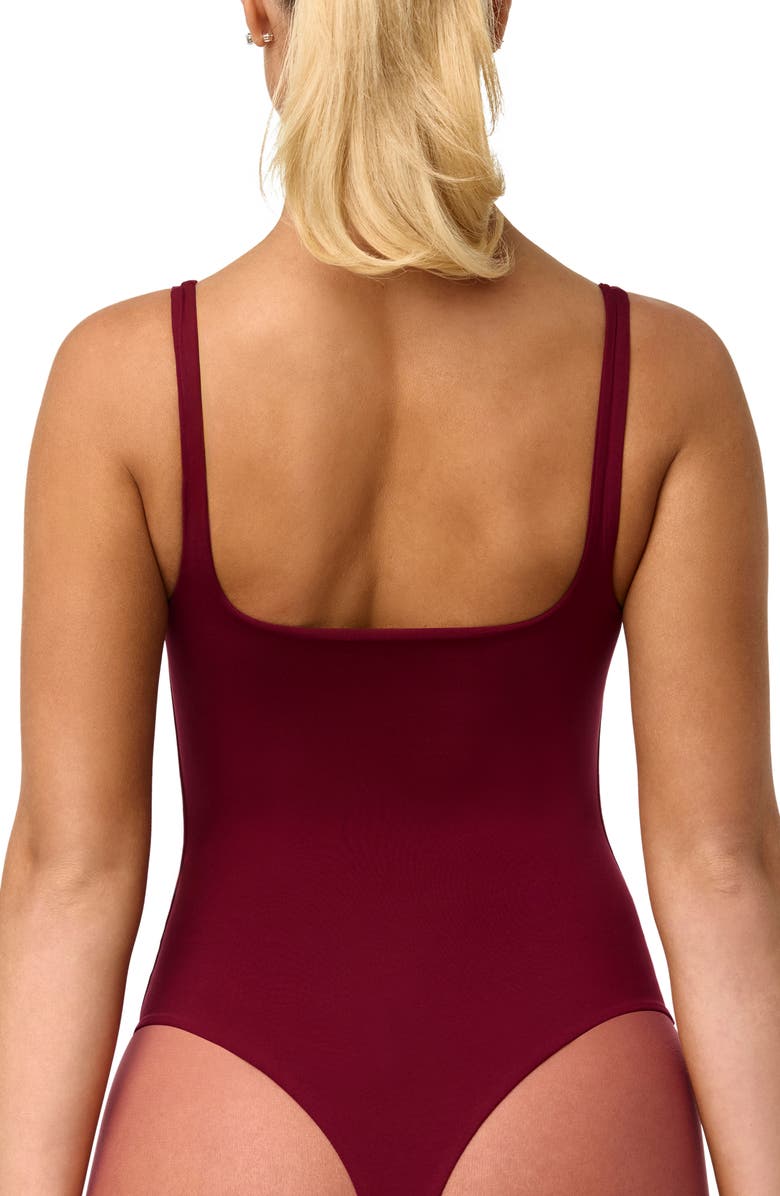 Naked Wardrobe Scoop Neck Tank Bodysuit, Alternate, color, Sangria