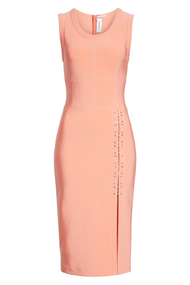 Mechanical Stretch Dress, Alternate, color, CORAL