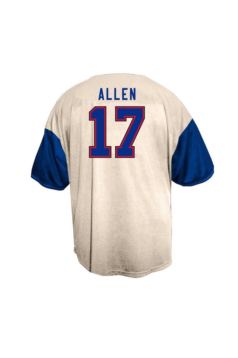 Men's Fanatics Josh Allen Cream Buffalo Bills Big & Tall Baseball Button-Up Shirt, Alternate, color, Cream