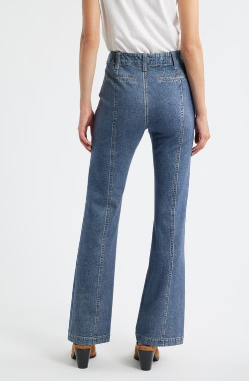Rag & Bone Miramar Olivia High Waist Wide Leg Ponte Pants In Blue