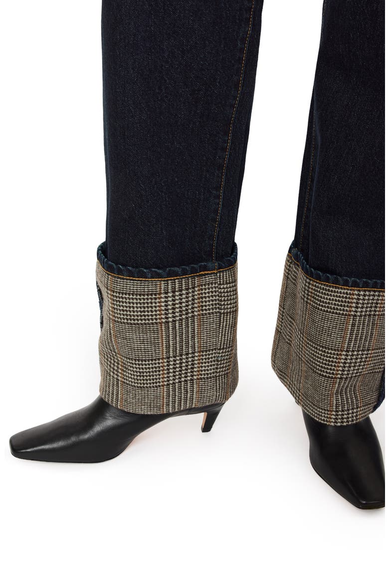 Nelle Mixed Media Relaxed Straight Leg Jeans, Alternate, color, SEA