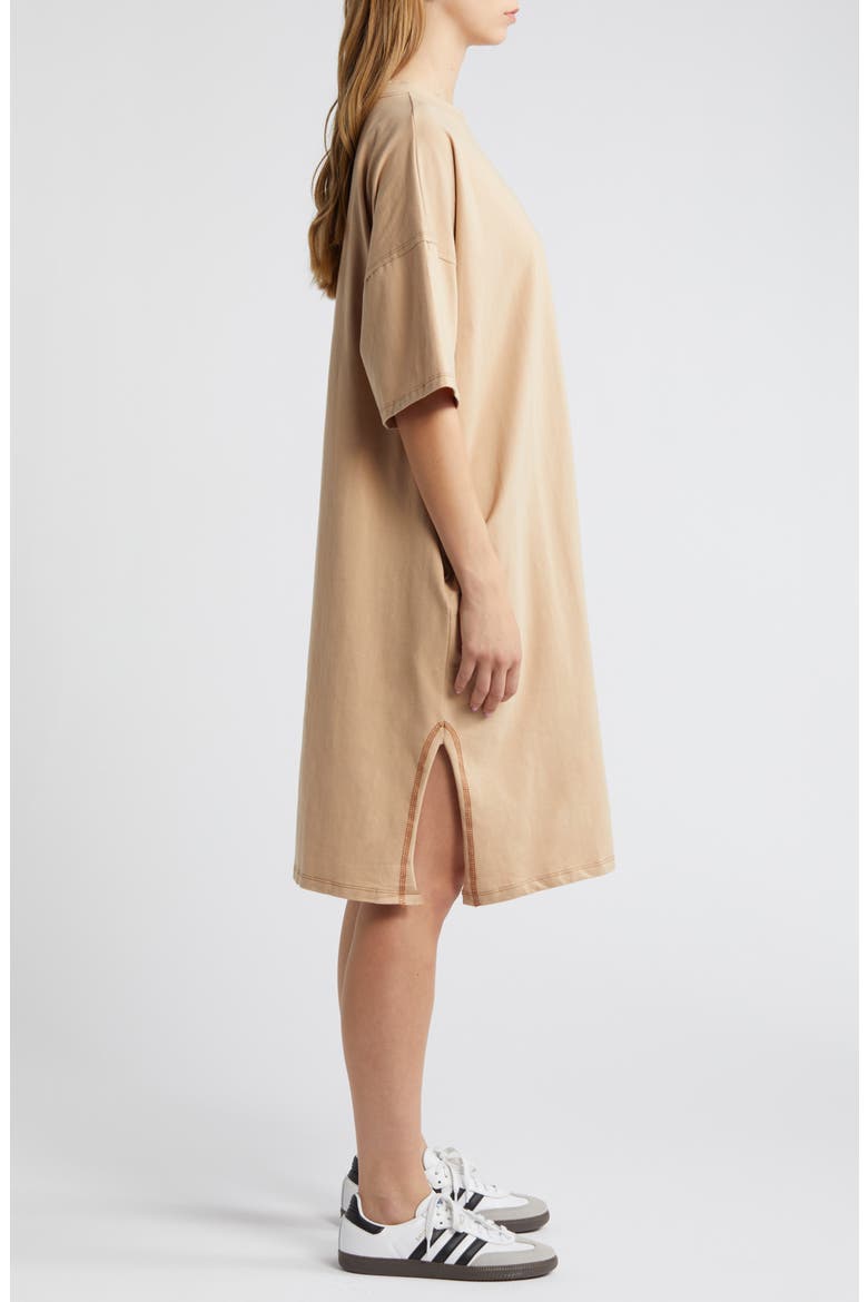 Ultimate Stretch Cotton T-Shirt Dress, Alternate, color, MOCHA
