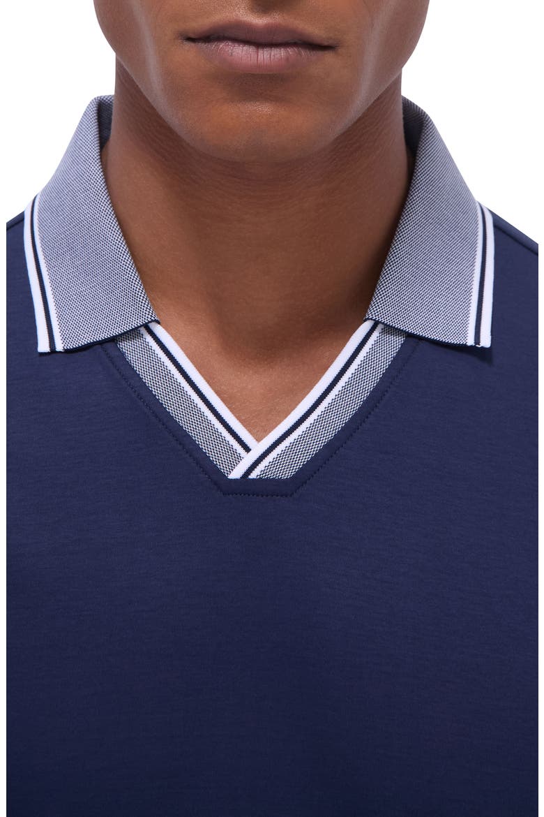 Tipped Johnny Collar Polo, Alternate, color, NAVY