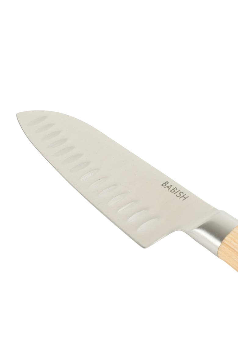 High Carbon German Steel Santoku Knife with Pakka Wood Handle, Alternate, color, Natural