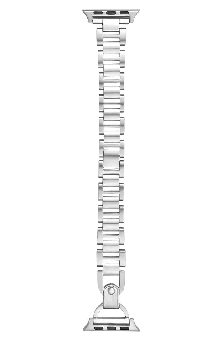 The Posh Tech Avery Stainless Steel Apple Watch<sup>®</sup> Watchband, Main, color, Silver