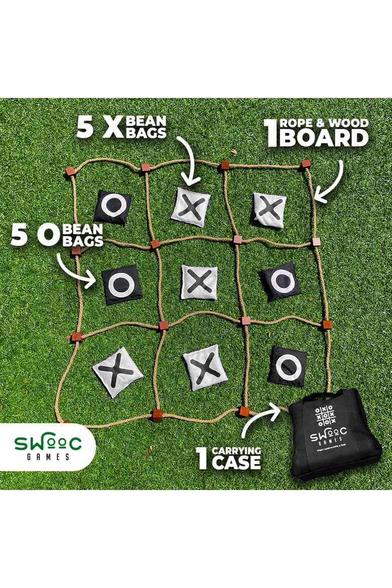 Giant Tic Tac Toe Bean Bag Toss Game, Alternate, color, Black