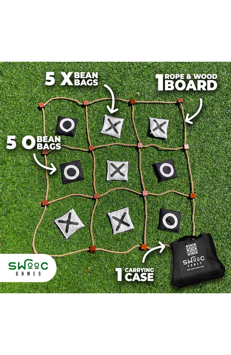 Swooc Games Giant Tic Tac Toe Bean Bag Toss Game, Alternate, color, Black