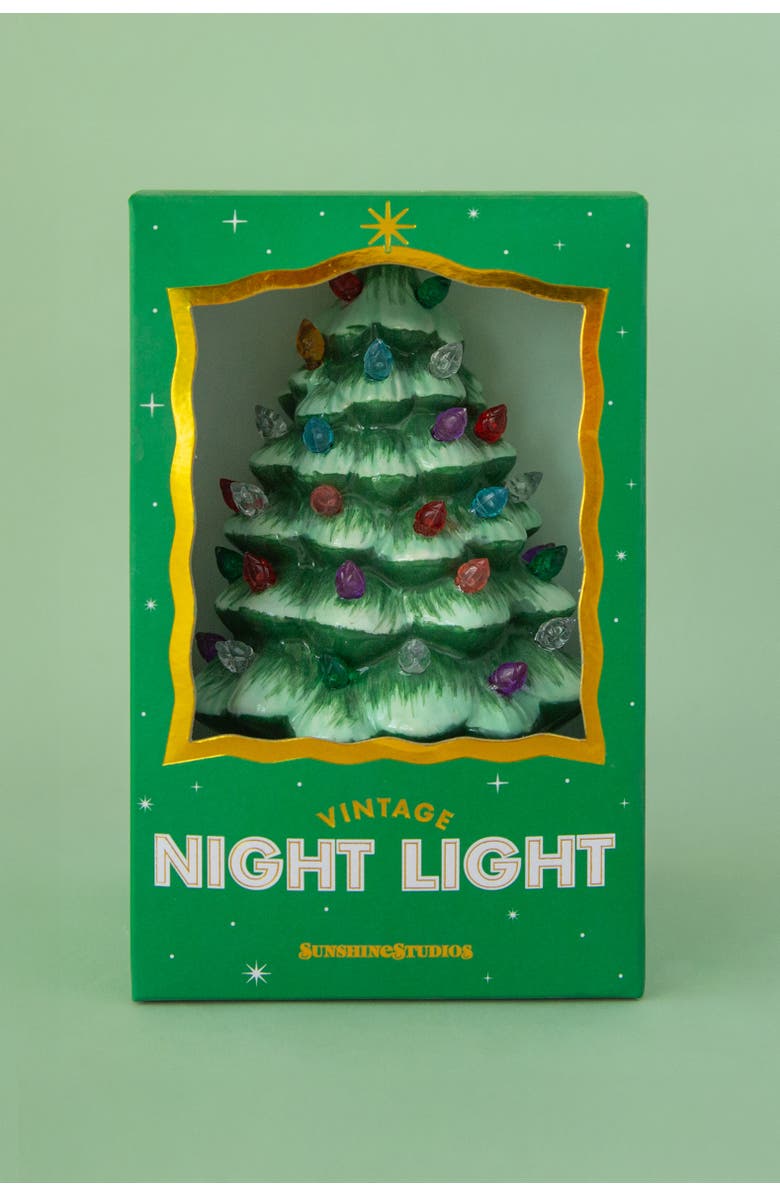 Sunshine Studios Vintage Holiday Tree Night Light, Alternate, color, Green