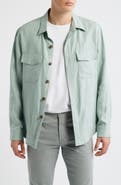 Canali Relaxed Fit Linen Overshirt