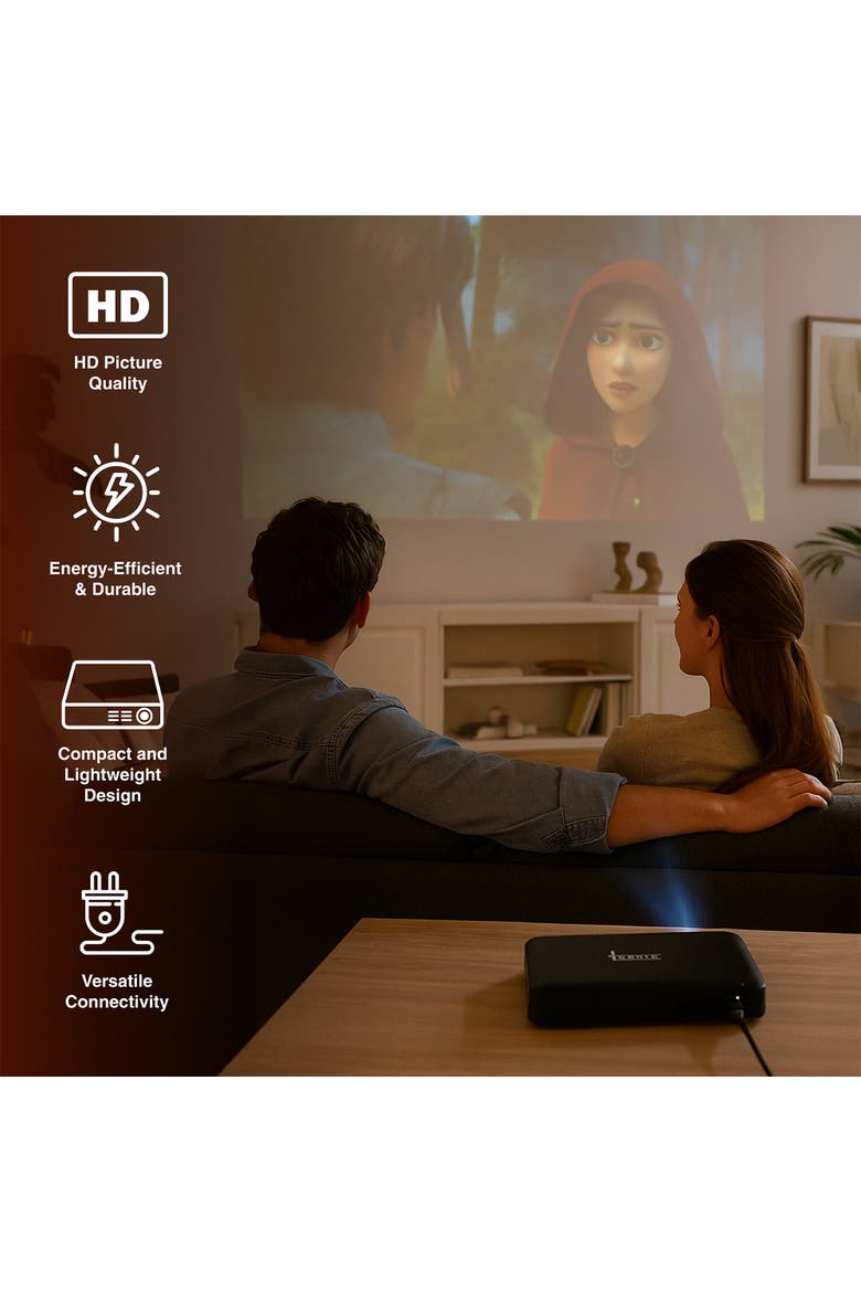 Compact HD Projector Portable Big-Screen Entertainment, Alternate, color, Black