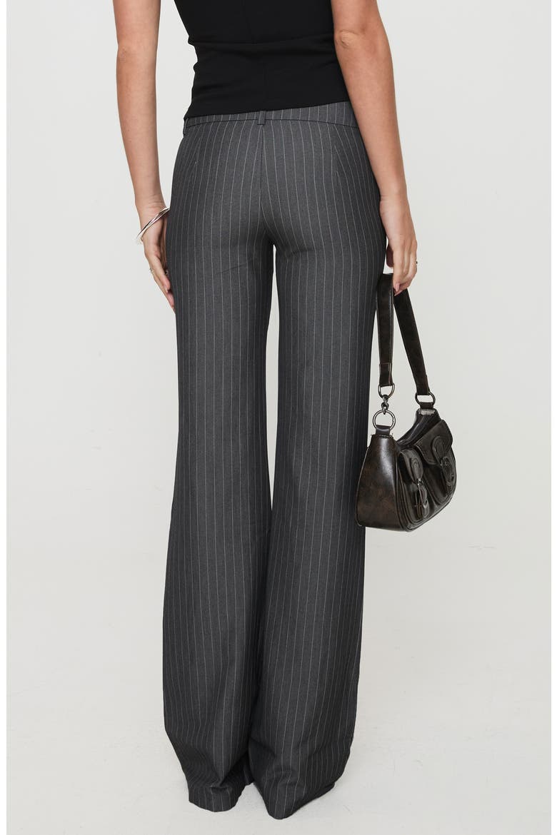 Kinkirk Pinstripe Low Rise Flare Pants, Alternate, color, GREY