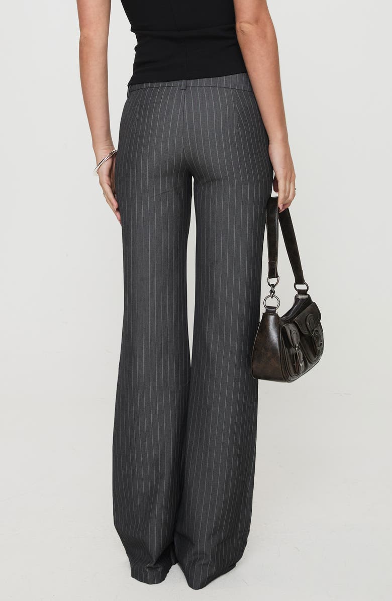 Princess Polly Kinkirk Pinstripe Low Rise Flare Pants, Alternate, color, Grey