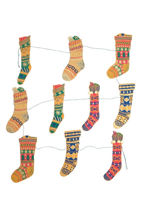 Paper Stockings Sewn Garland