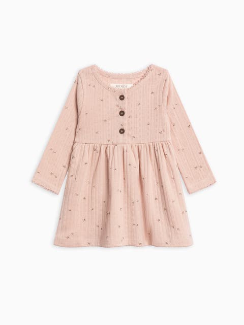Bryn Pointelle Henley Dress (Baby, Toddler  & Little Kid)