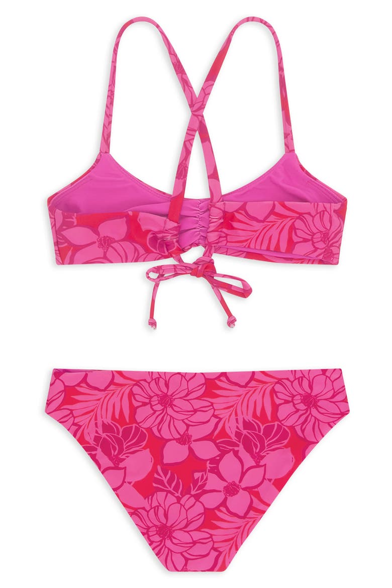 Kids' Sunshine Days UPF 50+ Two-Piece Swimsuit, Alternate, color, PINK SUNSET