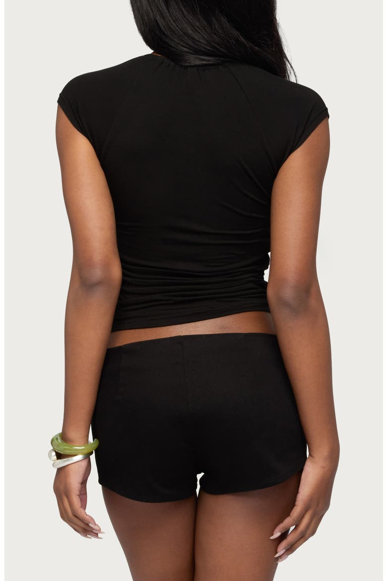 Karlah Keyhole Cutout Top, Alternate, color, BLACK