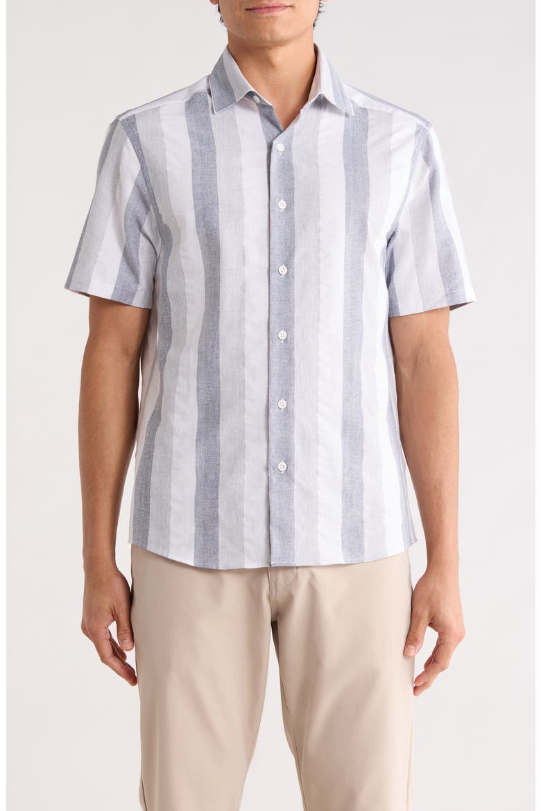 Edburg Short Sleeve Woven Shirt, Main, color, GREY