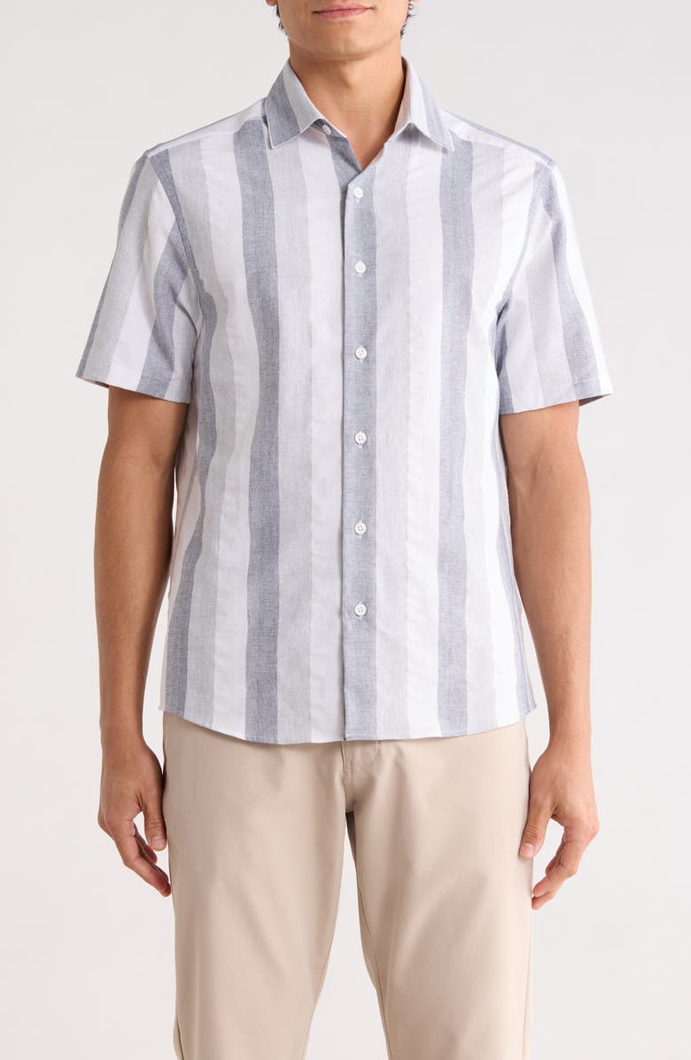 Robert Barakett Edburg Short Sleeve Woven Shirt, Main, color, Grey