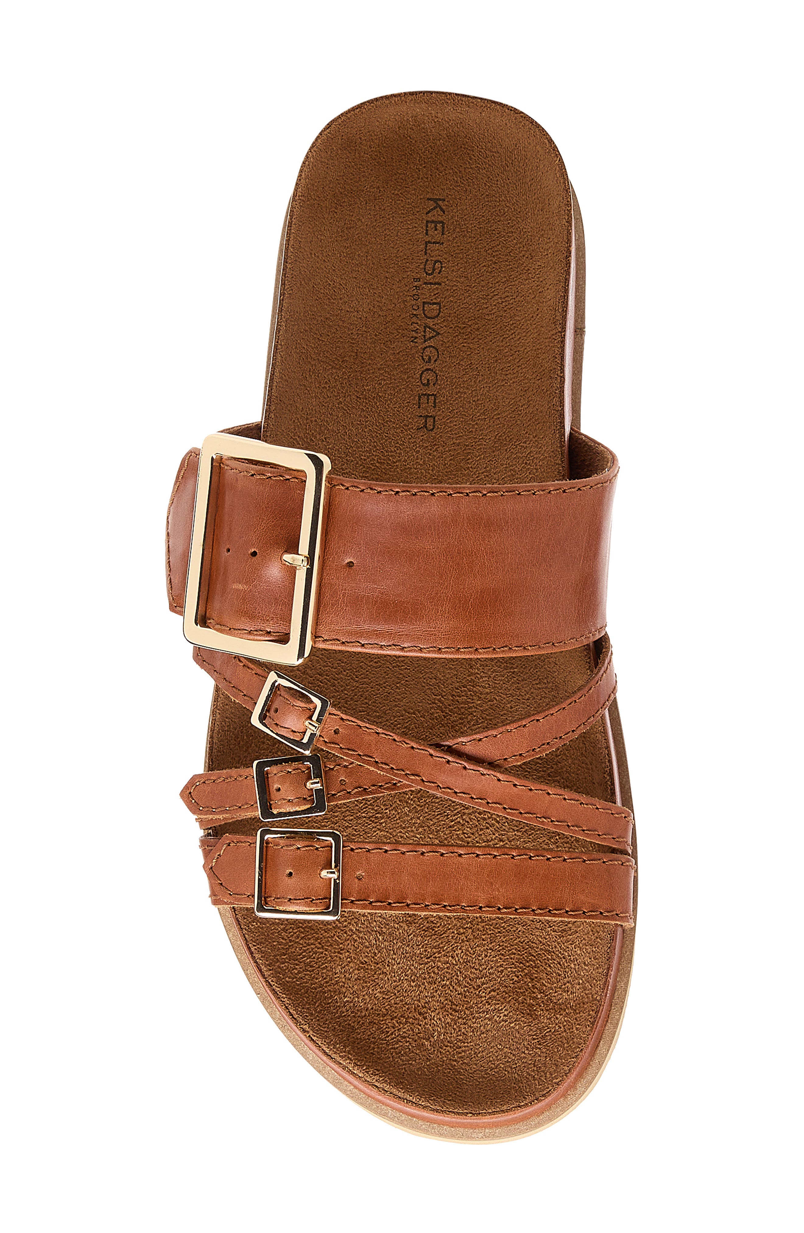 Stella Buckle Slide Sandal, Alternate, color, AUBURN