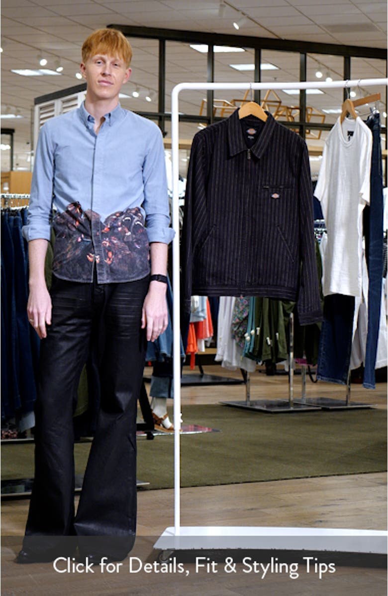 Service Stripe Cotton Canvas Painter's Jacket, sales video thumbnail