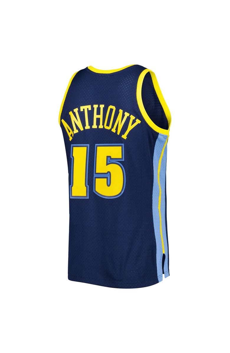 Mitchell & Ness Men's Mitchell & Ness Carmelo Anthony Navy Denver Nuggets Hardwood Classics Swingman Jersey, Alternate, color, 