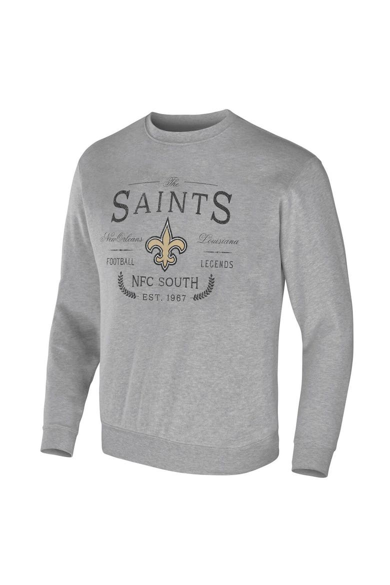 Men's NFL x Darius Rucker Collection by Fanatics Heather Gray New Orleans Saints Pullover Sweatshirt, Alternate, color, Heather Gray