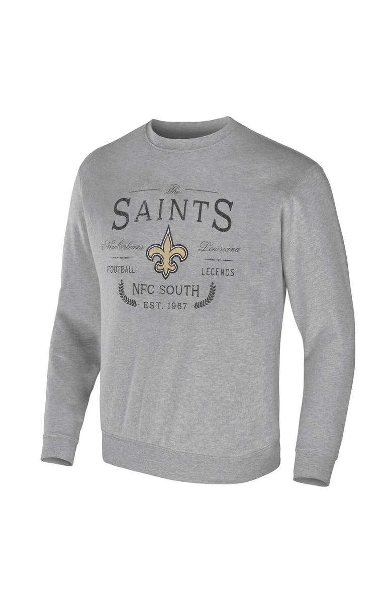 NFL X DARIUS RUCKER Men's NFL x Darius Rucker Collection by Fanatics Heather Gray New Orleans Saints Pullover Sweatshirt, Alternate, color, 