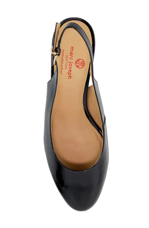 Marc Joseph New York Broad St Slingback Leather Pump, Alternate, color, Black Soft Patent