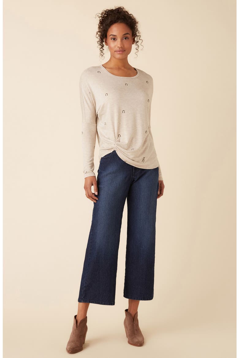 High Waist Crop Wide Leg Jeans, Alternate, color, DENIM