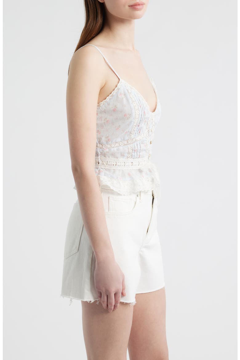 Avra Lace Peplum Camisole, Alternate, color, CHAPPARAL BLUE