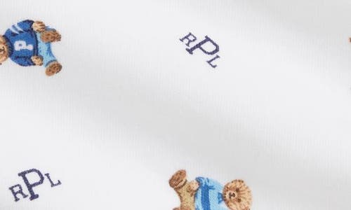 Ralph Lauren Cotton Interlock Footie, Bib & Hat Set In Multi