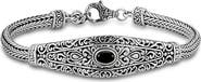 SAMUEL B. Sterling Silver Filigree Amethyst Bracelet