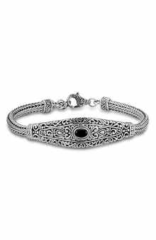 SAMUEL B. Sterling Silver Filigree Amethyst Bracelet