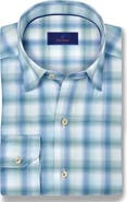 David Donahue Ombré Twill Check Sport Shirt