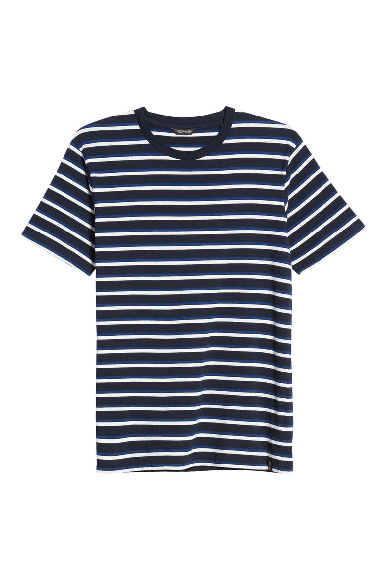 Longline Crewneck T-Shirt, Alternate, color, BLUE STRIPE