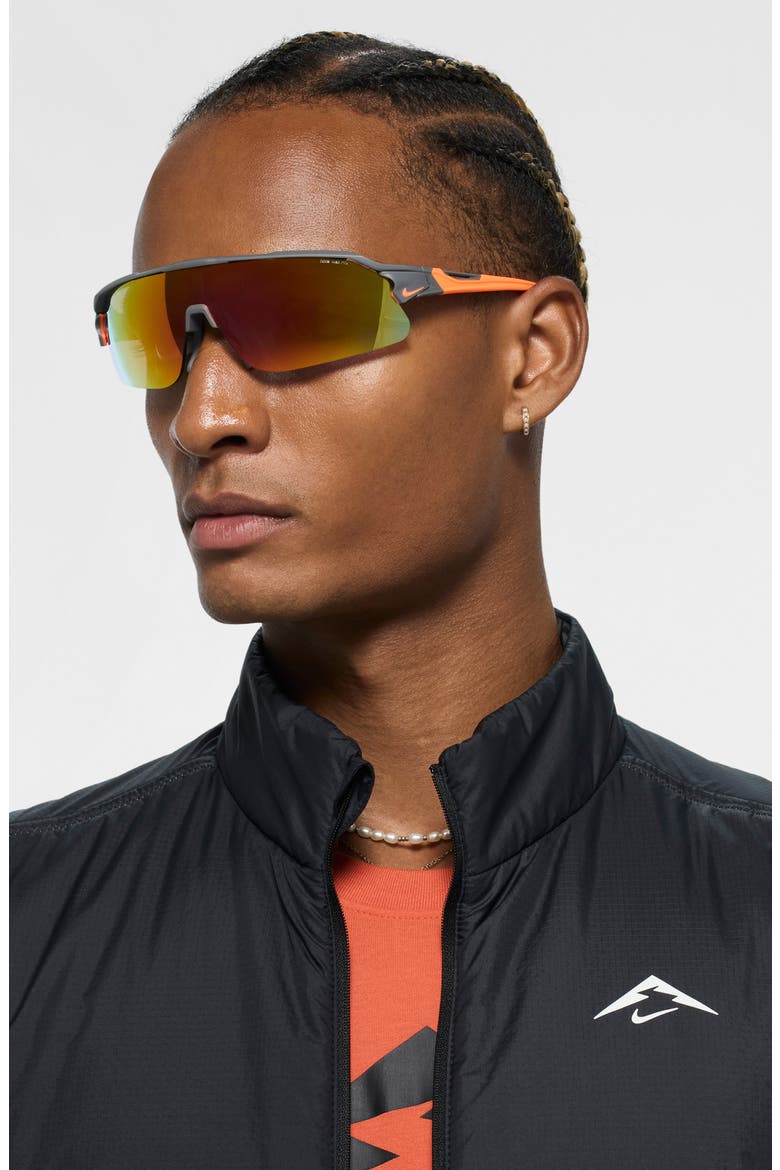 Flyfree 72mm Shield Sunglasses, Alternate, color, MATTE SMOKE GRAY/ ROAD ORANGE