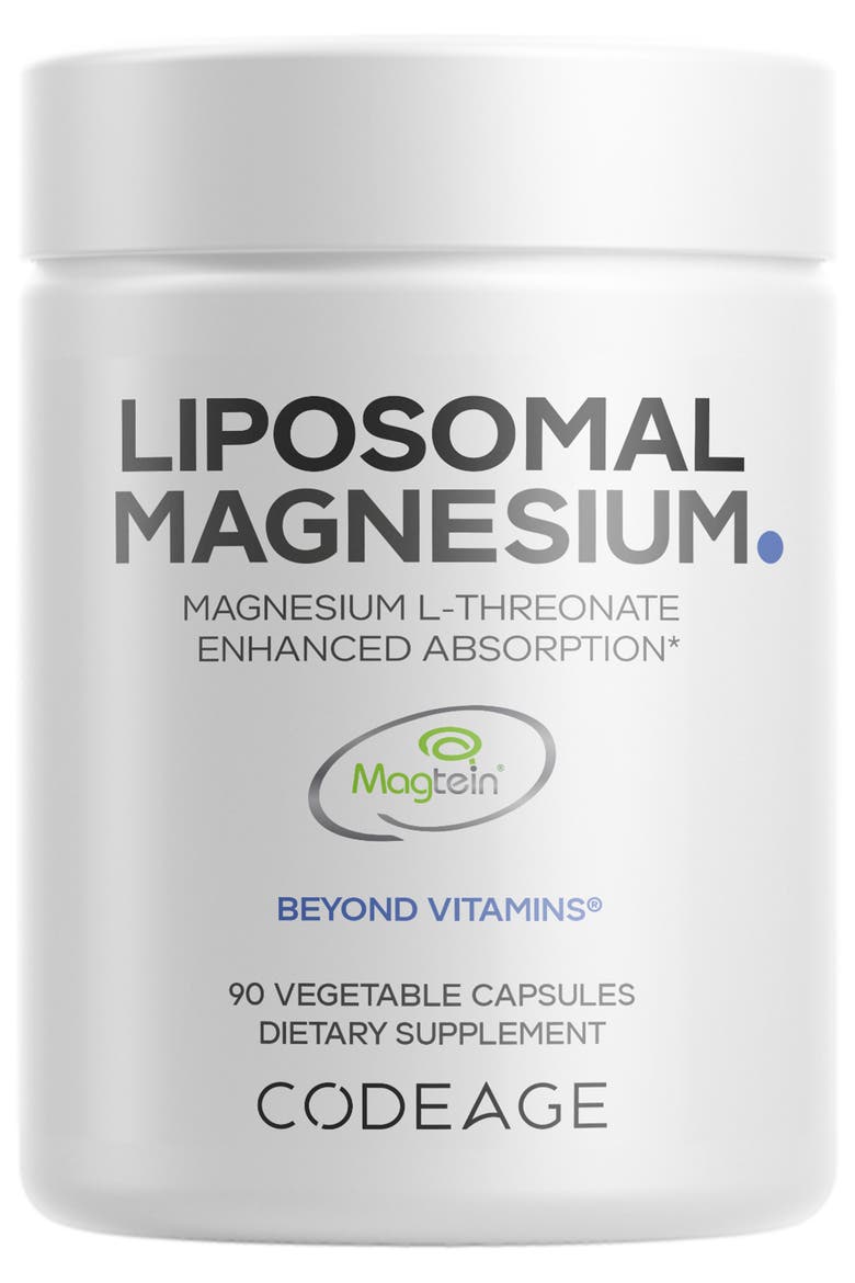 Liposomal Magnesium L-Threonate Supplement, Main, color, White