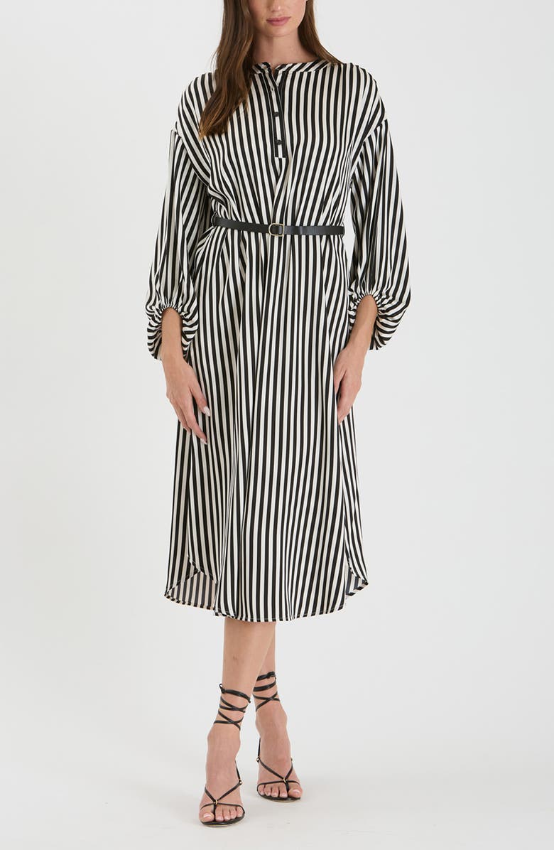 AUGUST SKY Stripe Balloon Sleeve Shirtdress, Alternate, color, 