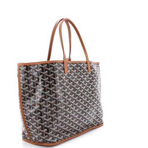 Pre-owned Goyard Goyard Anjou Reversible Tote Printed Coated Canvas Gm In Black